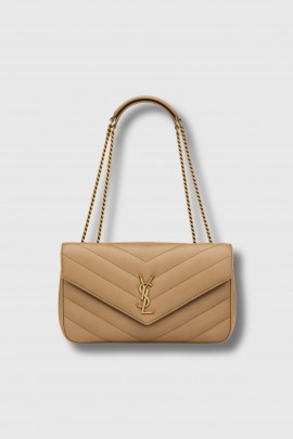 Sac Loulou médium en cuir beige