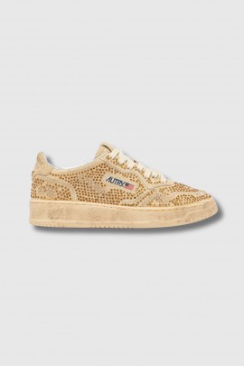 Beige rhinestone Medalist trainers