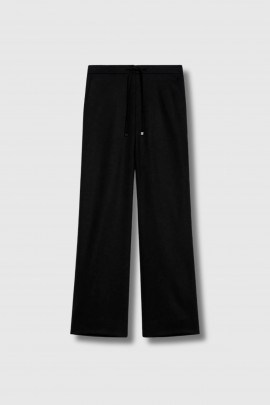 Black wool jogging trousers