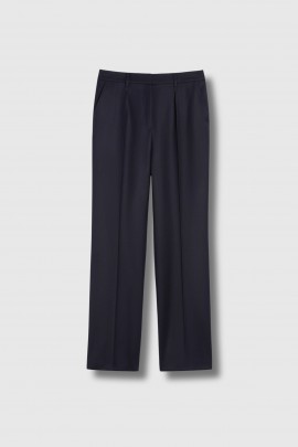 Navy blue wool gabardine trousers