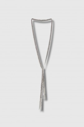 Long necklace in white bronze