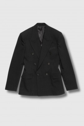 Black lined double-breasted blazer