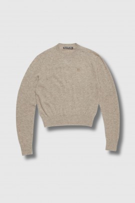 Pull avec logo gris et beige