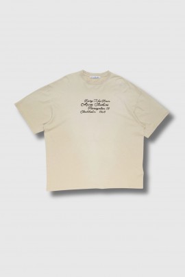 Beige cotton T-shirt with logo