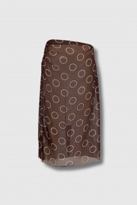 Jupe en georgette de soie imprimée pois