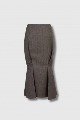 Prince of Wales grey printed mermaid skirt