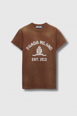 T-shirt en jersey de coton camel