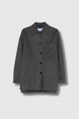 Veste chemise Caban en cachemire gris