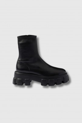 Bottines Monolith en cuir nappa stretch noir