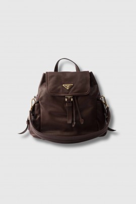 Explore backpack in brown nappa leather