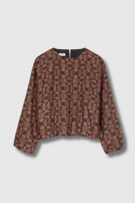 Black flower print choker top