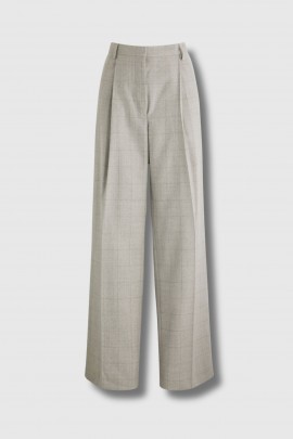 Light grey checked wool trousers