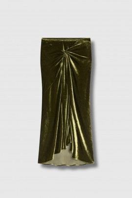 Khaki velvet skirt