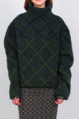 Pull en mohair imprimé navy