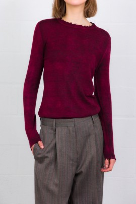 Iconic wine red hand-painted sweater