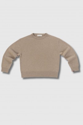 Pull oversize Mike en cachemire beige 