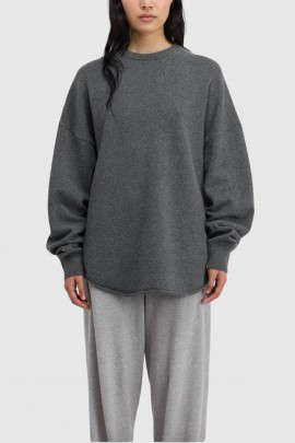 Anthracite cashmere Crew Hop jumper