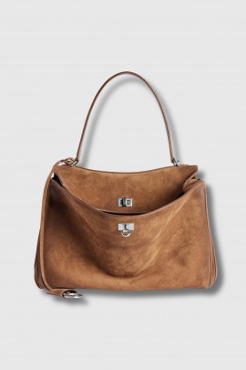 Sac Rodéo médium en daim camel 