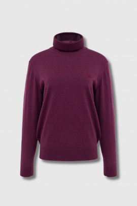 Burgundy wool turtleneck sweater