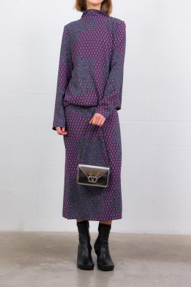 Robe à motif imprimé bordeaux 