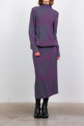 Robe à motif imprimé bordeaux 