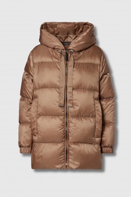 Long beige puffer jacket