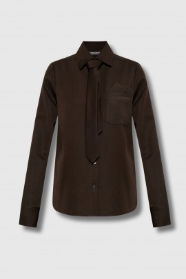 Chemise cravate marron 