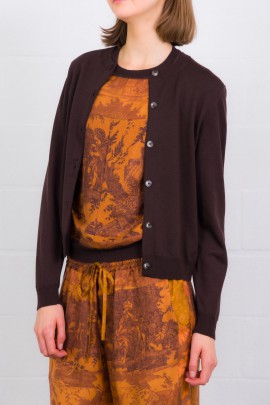 Orange silk and cashmere cardigan