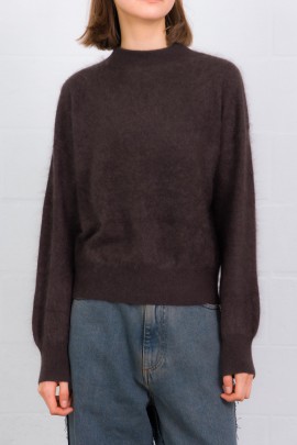 Pull col rond chocolat