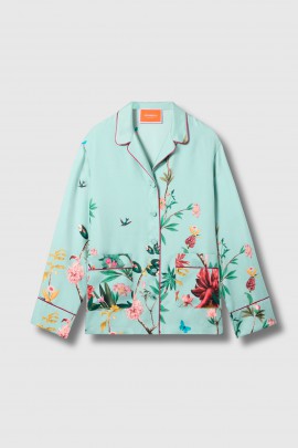 Chemise Twill en soie bleu 