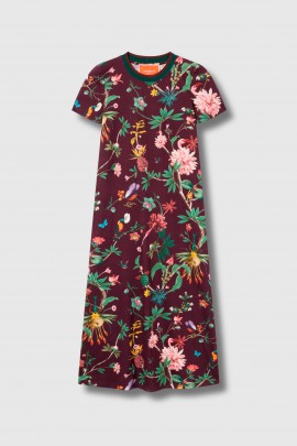 Robe Sporty Swing Dress en coton bordeaux 