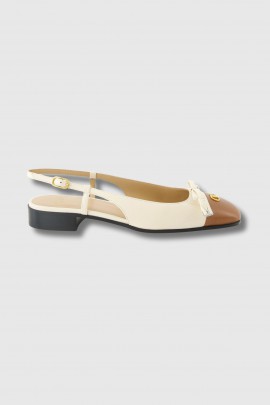  Ballerines en cuir beige 