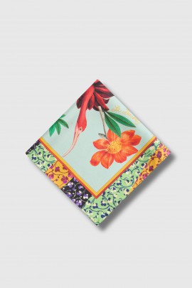 Foulard en soie imprimé bleu 