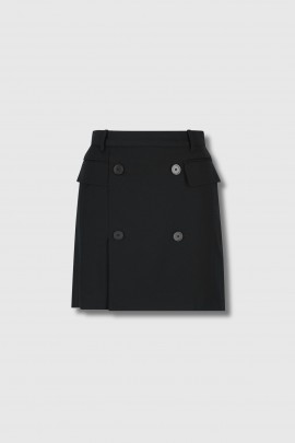 Mini skirt in black twill