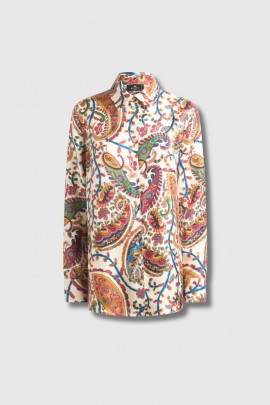 Multicoloured printed silk shirt