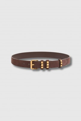 Ceinture en daim marron 