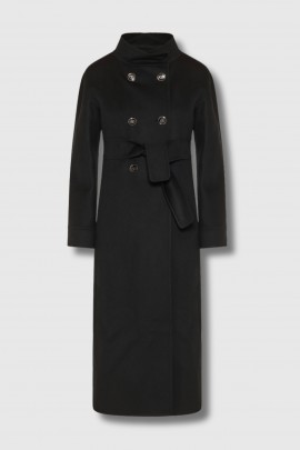 Manteau noir compact drap 