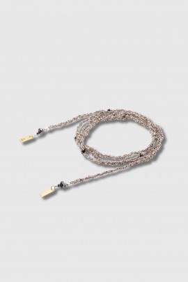 Long silver Lurex necklace No. 182