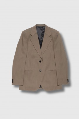 Single-breasted khaki wool blazer