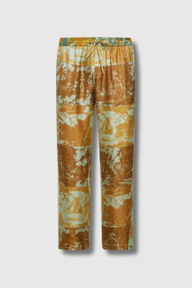 Pantalone en soie camel