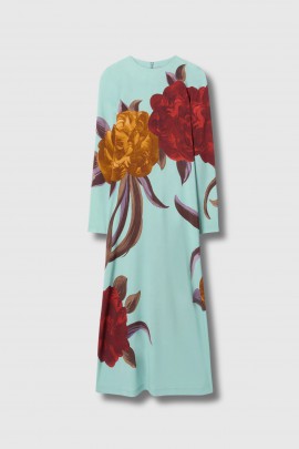 Long blue swing dress