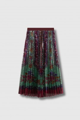 Sequin accordion skirt