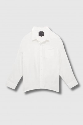 Loose-fitting white cotton shirt