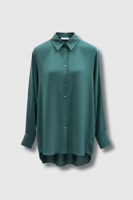 Chemise en soie vert foret