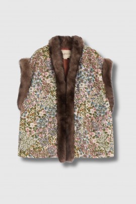 Gilet sans manches 	avec fourrure 