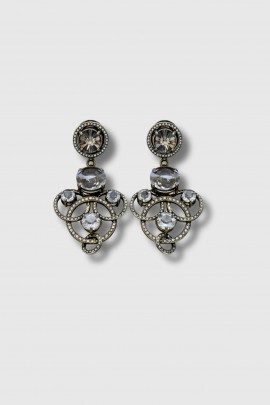 Boucles d'oreille laiton et crystal