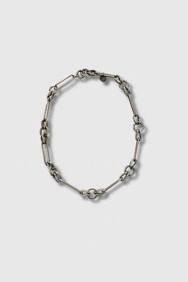 Collier gros maillon en laiton doré usé