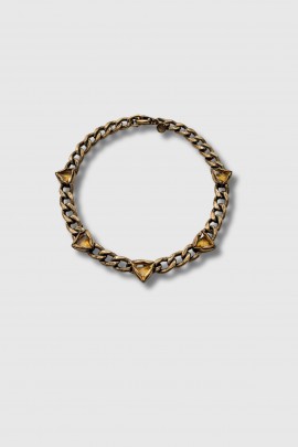 Gold-plated brass necklace with orange Swarovski crystals