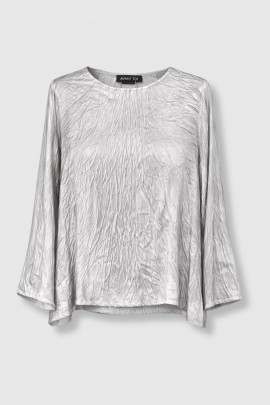 Grey silver silk top