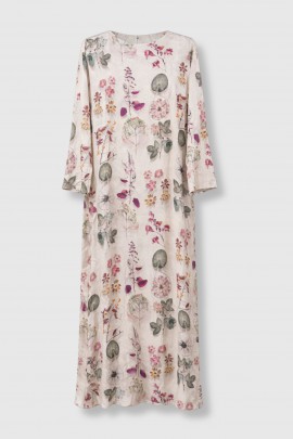 Pale pink printed silk dress